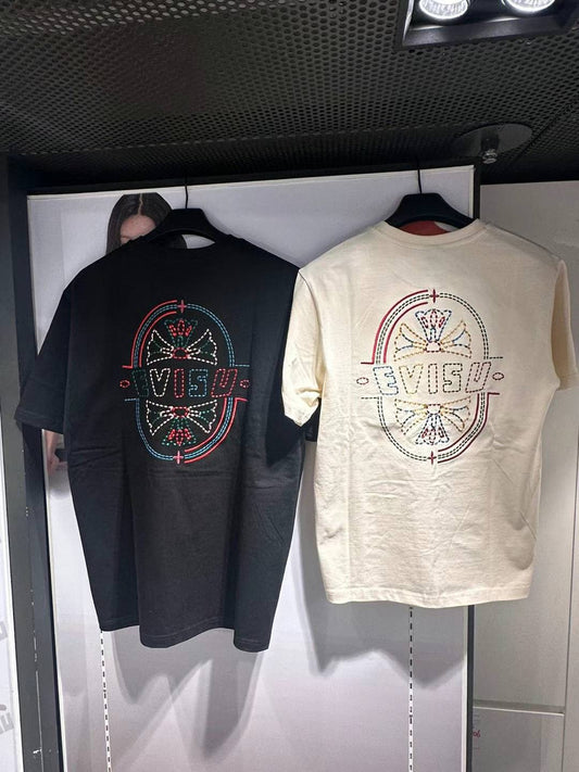 Evisu 〽️25SS〽️ Unisex T 刺绣